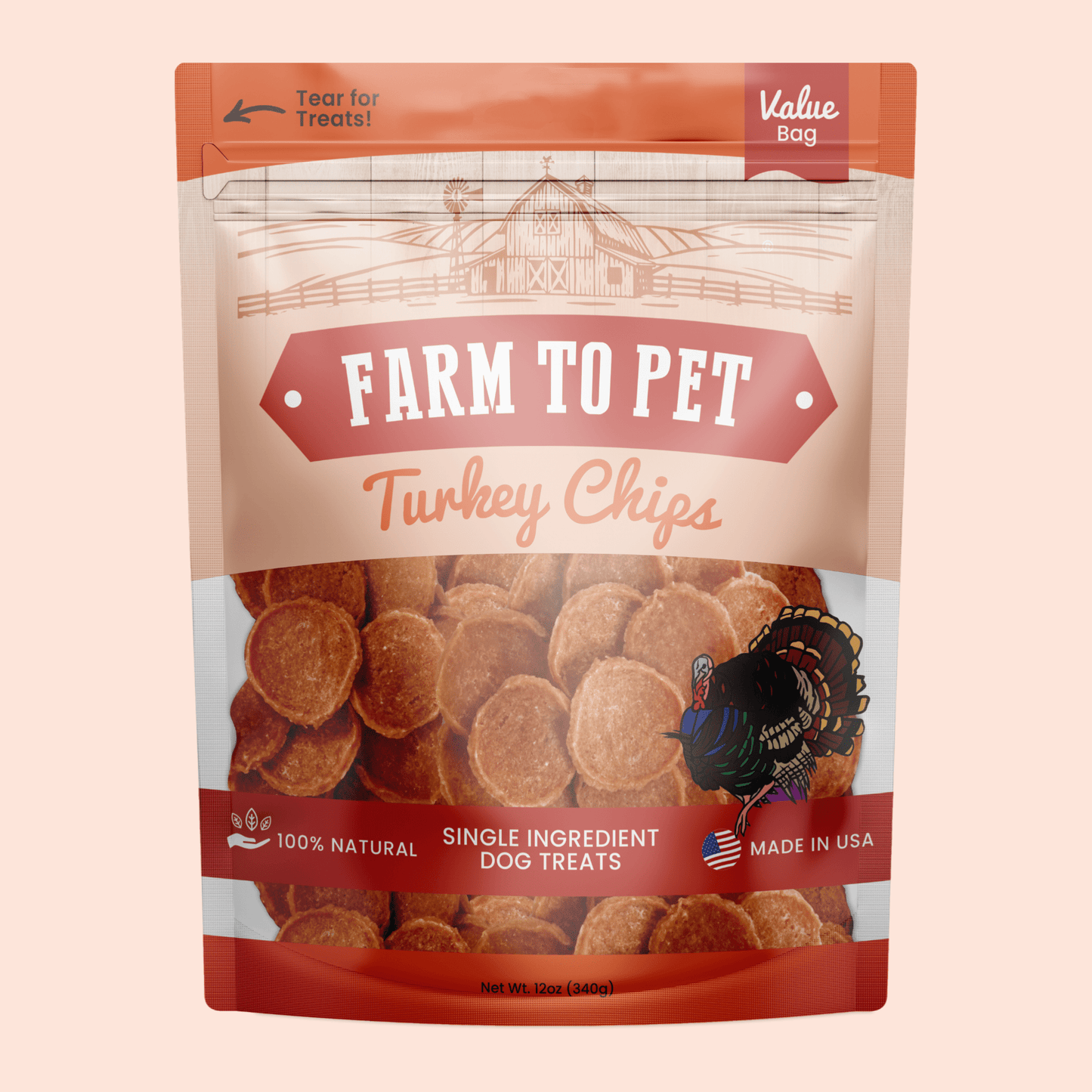 Turkey Chips for Dogs – Single-Ingredient, 85% Protein | Human-Grade | Made in USA