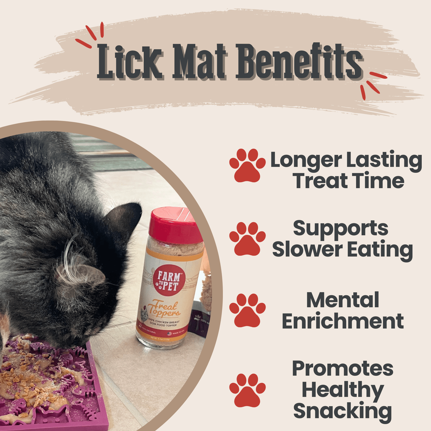 SodaPup Lick Mats for Cats & Small Dogs – Calming Enrichment | BPA-Free | Made in USA | 4 Styles