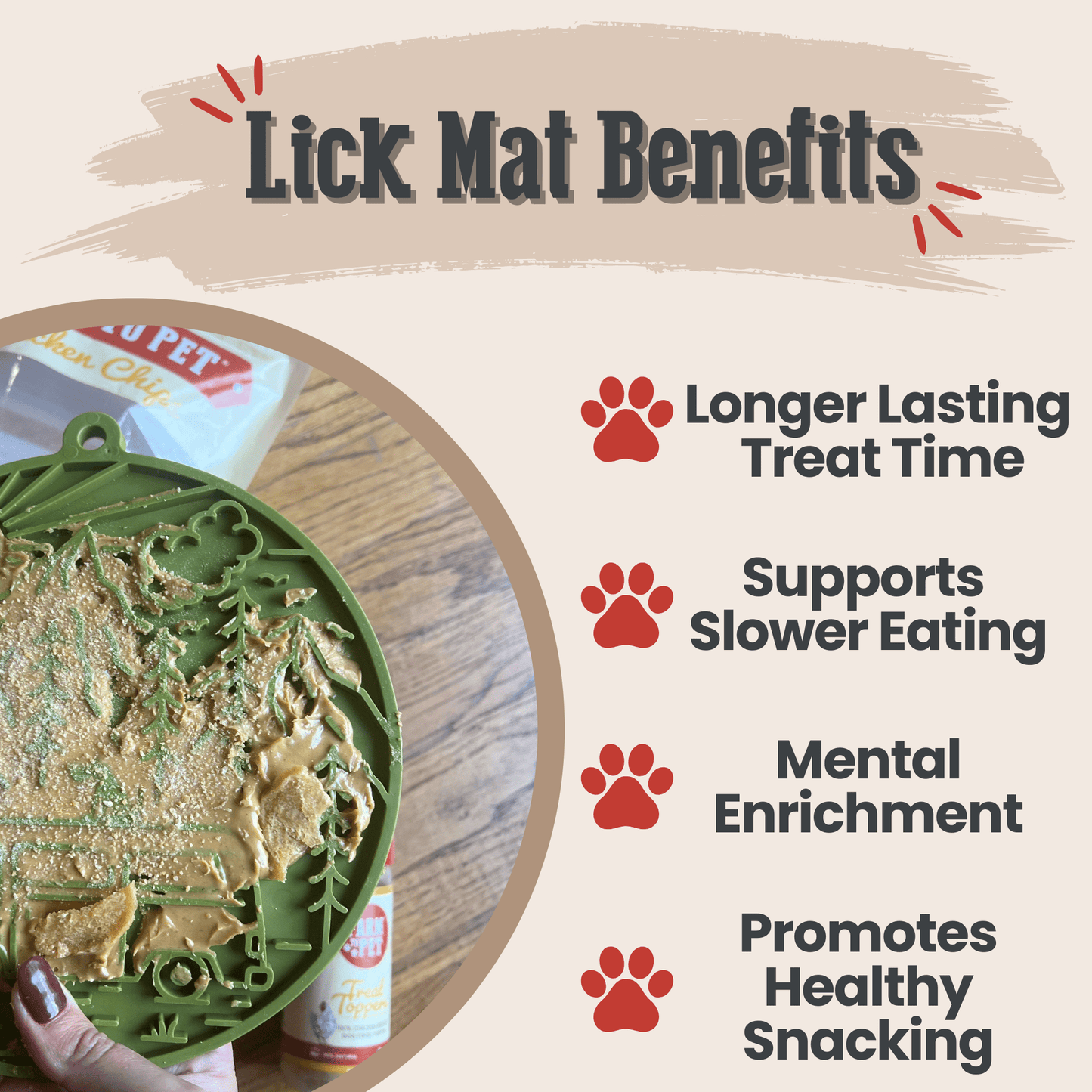 Dog Lick Mat with Suction Cups – Calming Enrichment Mat | BPA-Free | Made in USA