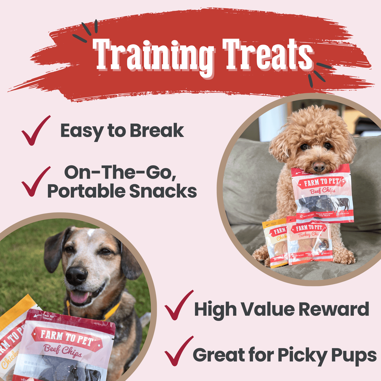 Puppy Packs – Dog Treat Starter Bundle | All 4 Flavors | Single-Ingredient | Made in USA