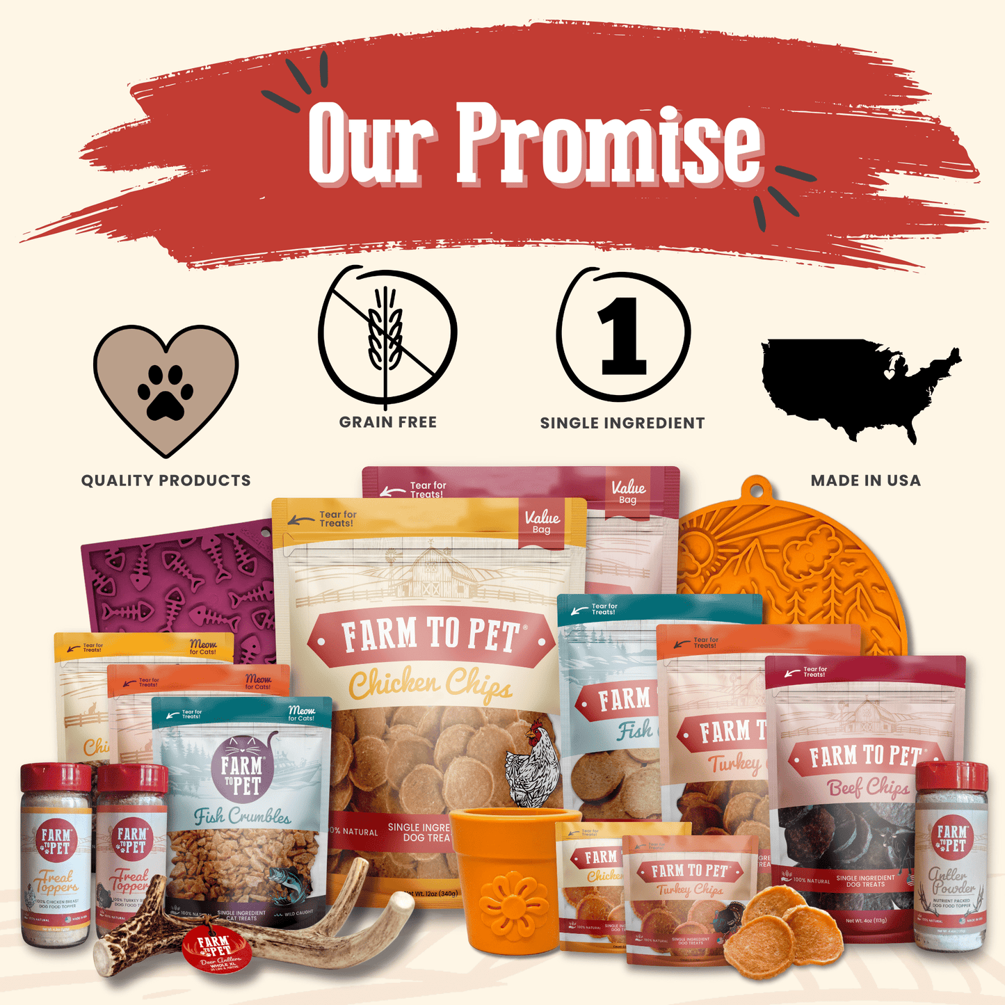 Puppy Packs – Dog Treat Starter Bundle | All 4 Flavors | Single-Ingredient | Made in USA