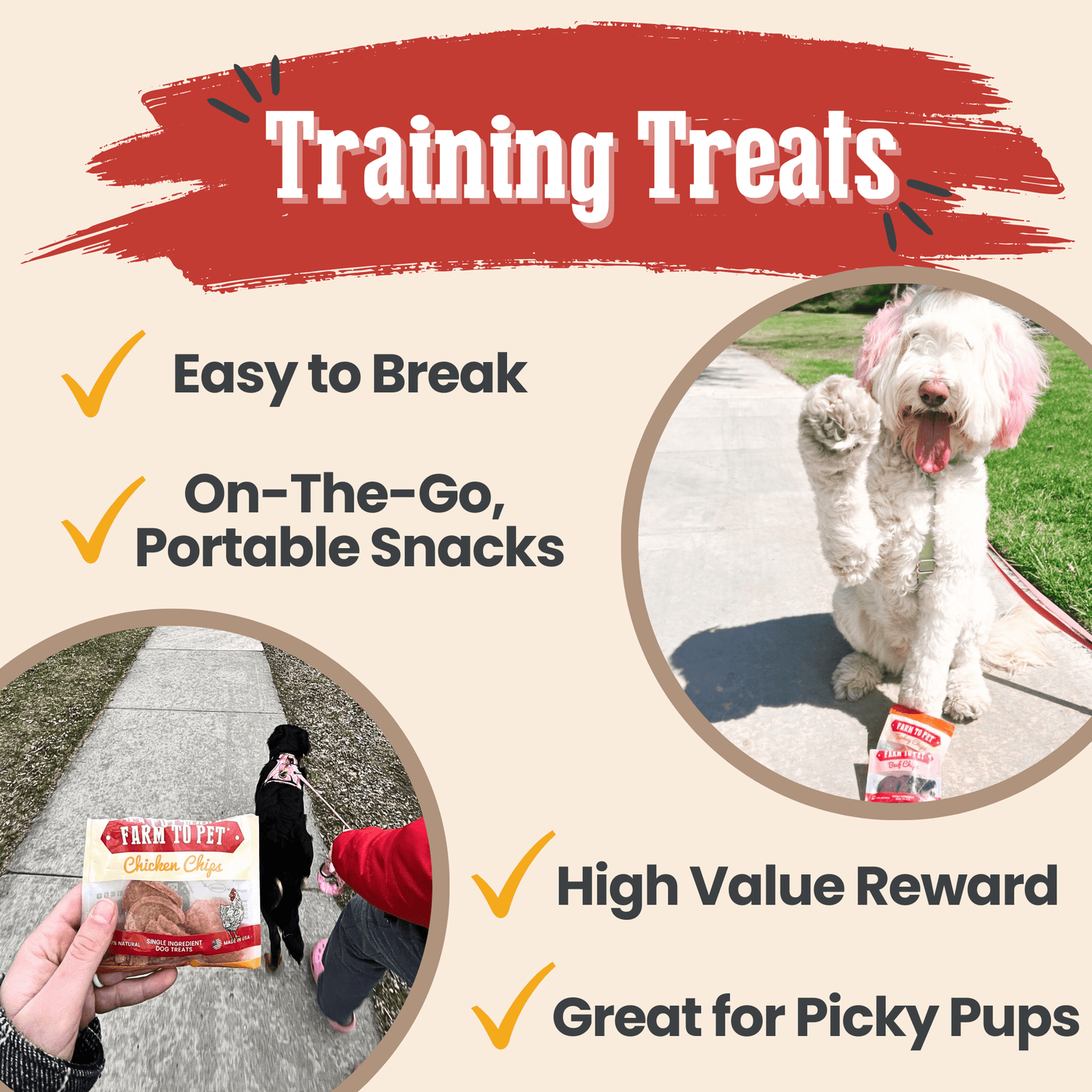 Dog Treat Sampler Snack Packs – All 4 Flavors | Chicken, Turkey, Beef & Fish | Made in USA