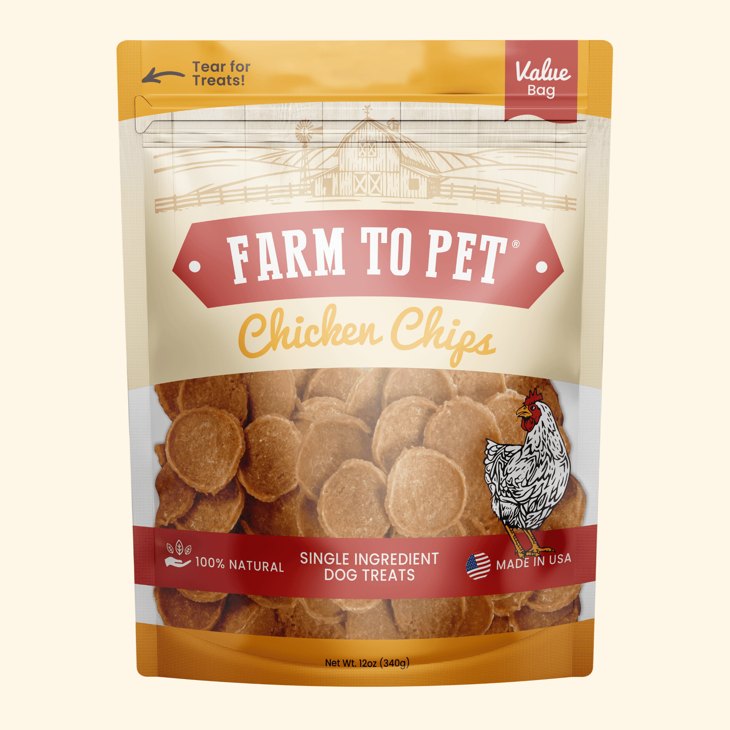 Chicken Chips for Dogs – Single-Ingredient, 80% Protein | Human-Grade | Made in USA