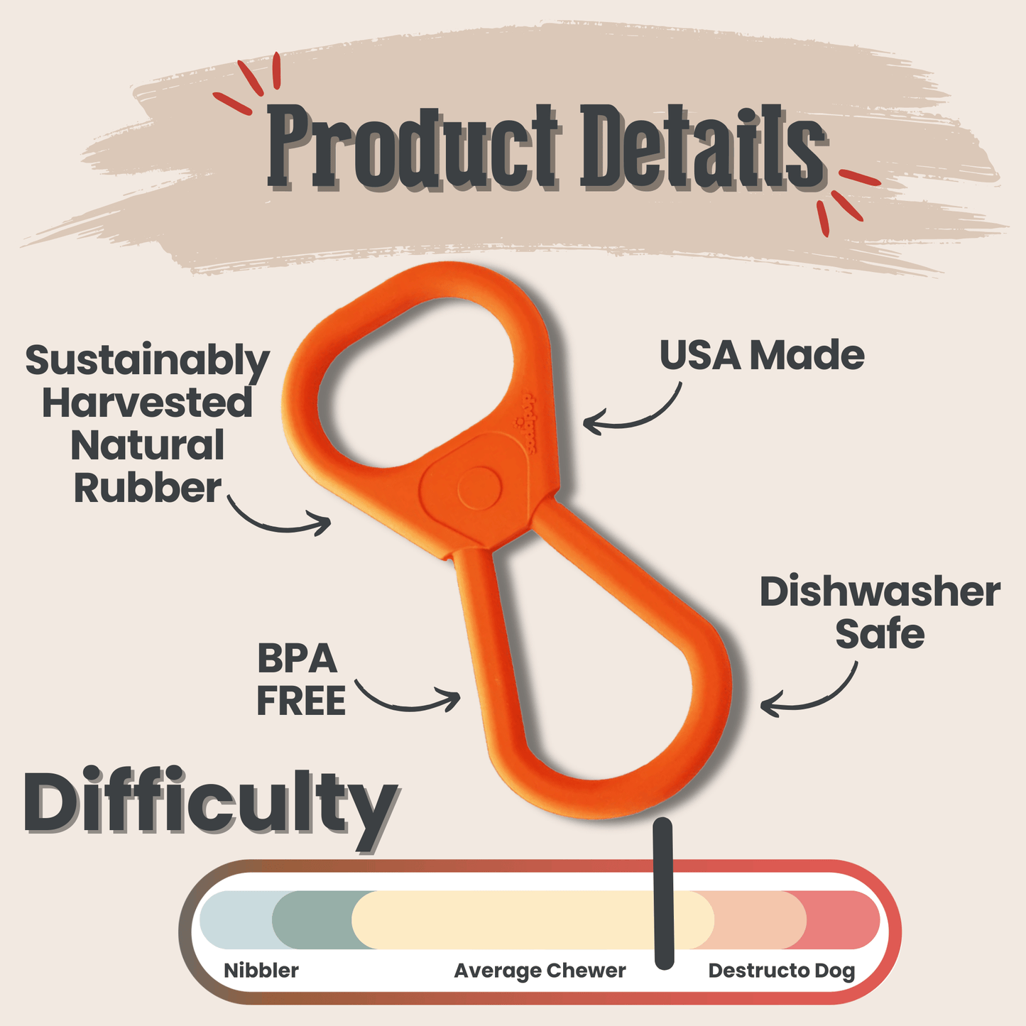 SodaPup Dog Tug & Chew Toys – Durable, Non-Toxic | Made in USA | 3 Styles