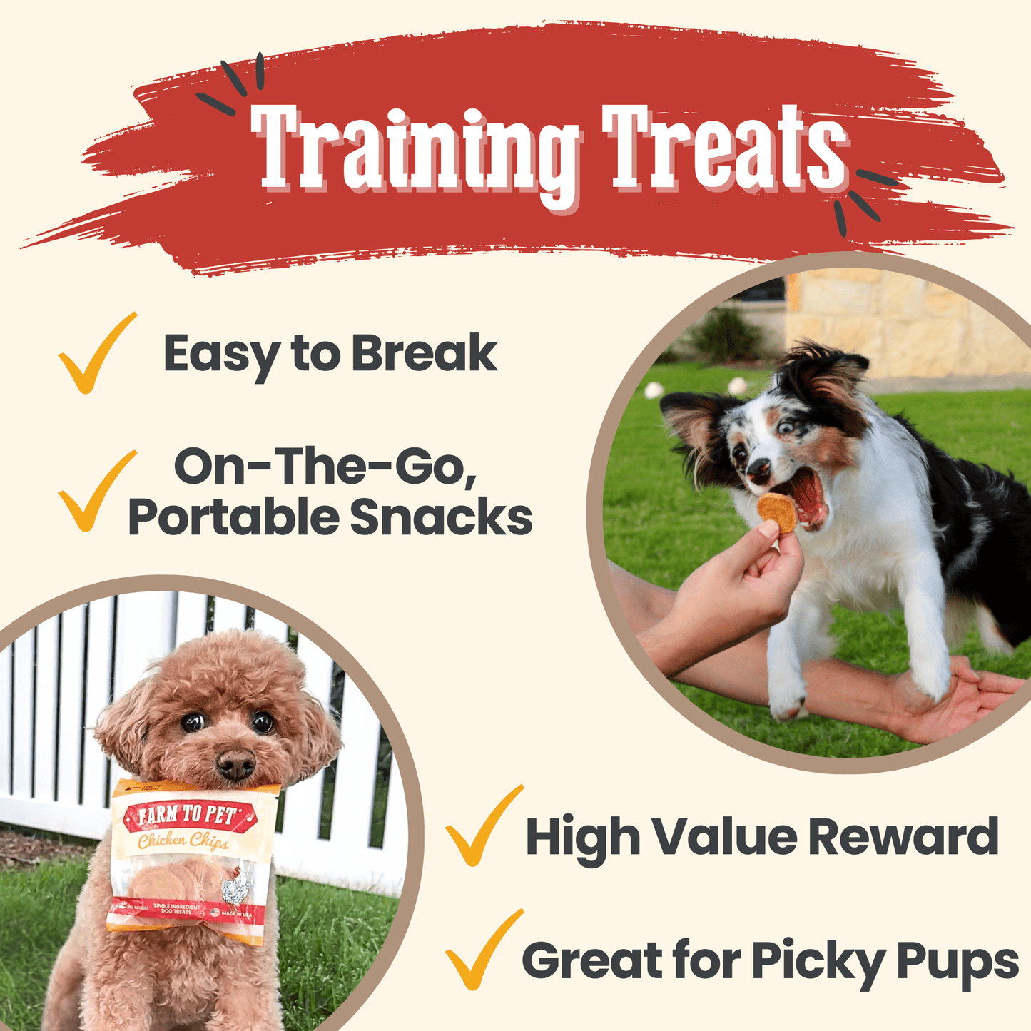 Chicken Chips Snack Packs – Single-Ingredient, 80% Protein | Training Treats | Made in USA