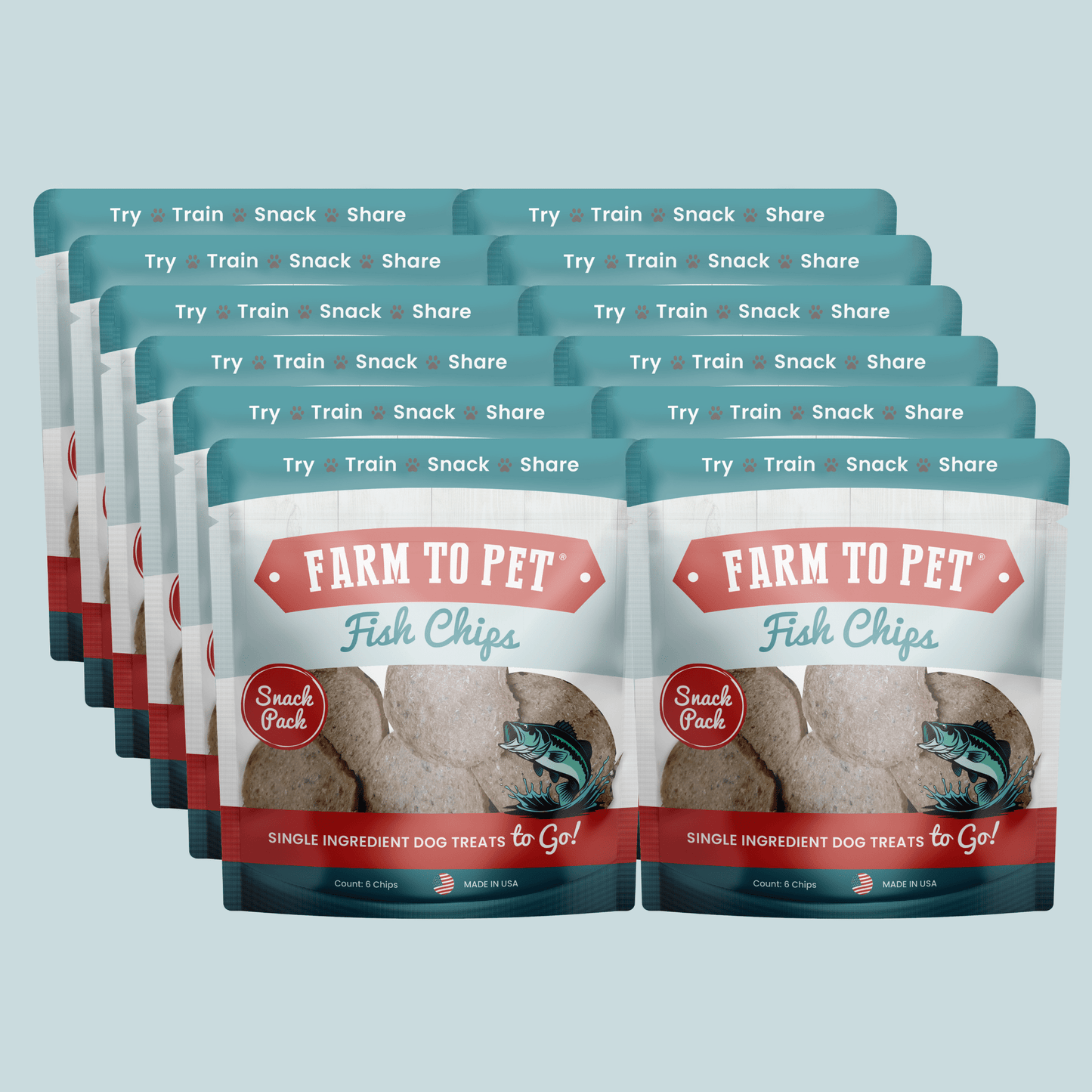 Fish Chips Snack Packs – Single-Ingredient Walleye Dog Treats | Training & Travel