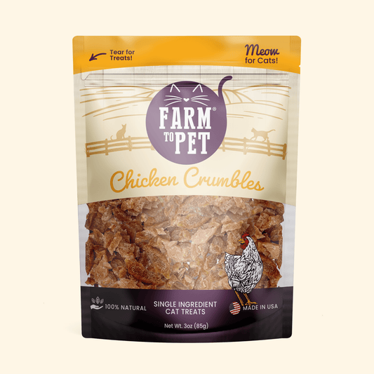 Chicken Crumbles for Cats – Single-Ingredient Human-Grade Chicken | Grain-Free | Made in USA