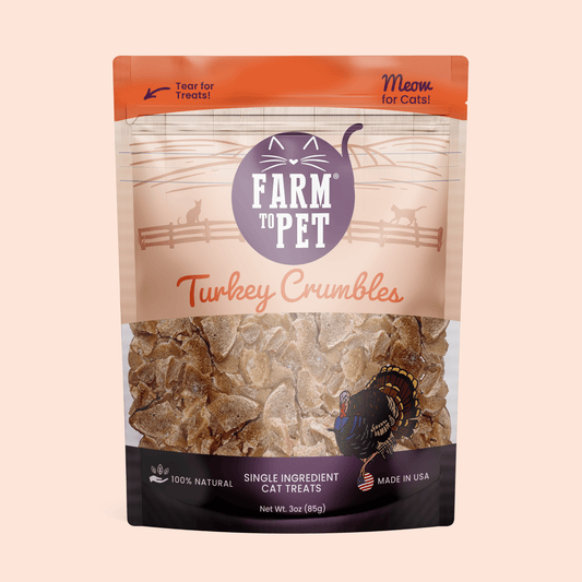 Turkey Crumbles for Cats – Single-Ingredient Human-Grade Turkey | Grain-Free | Made in USA