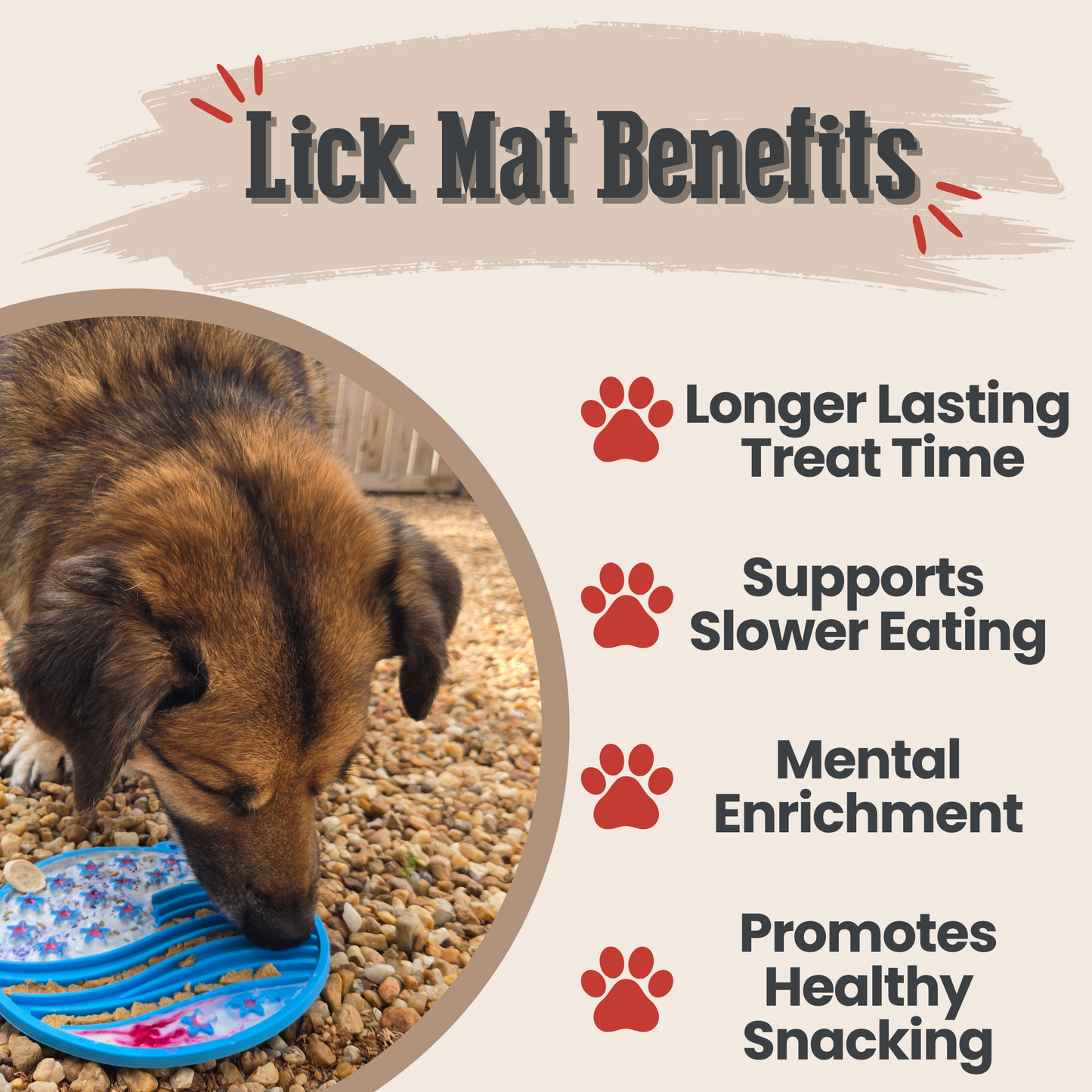 Dog Lick Mat with Suction Cups – Calming Enrichment Mat | BPA-Free | Made in USA