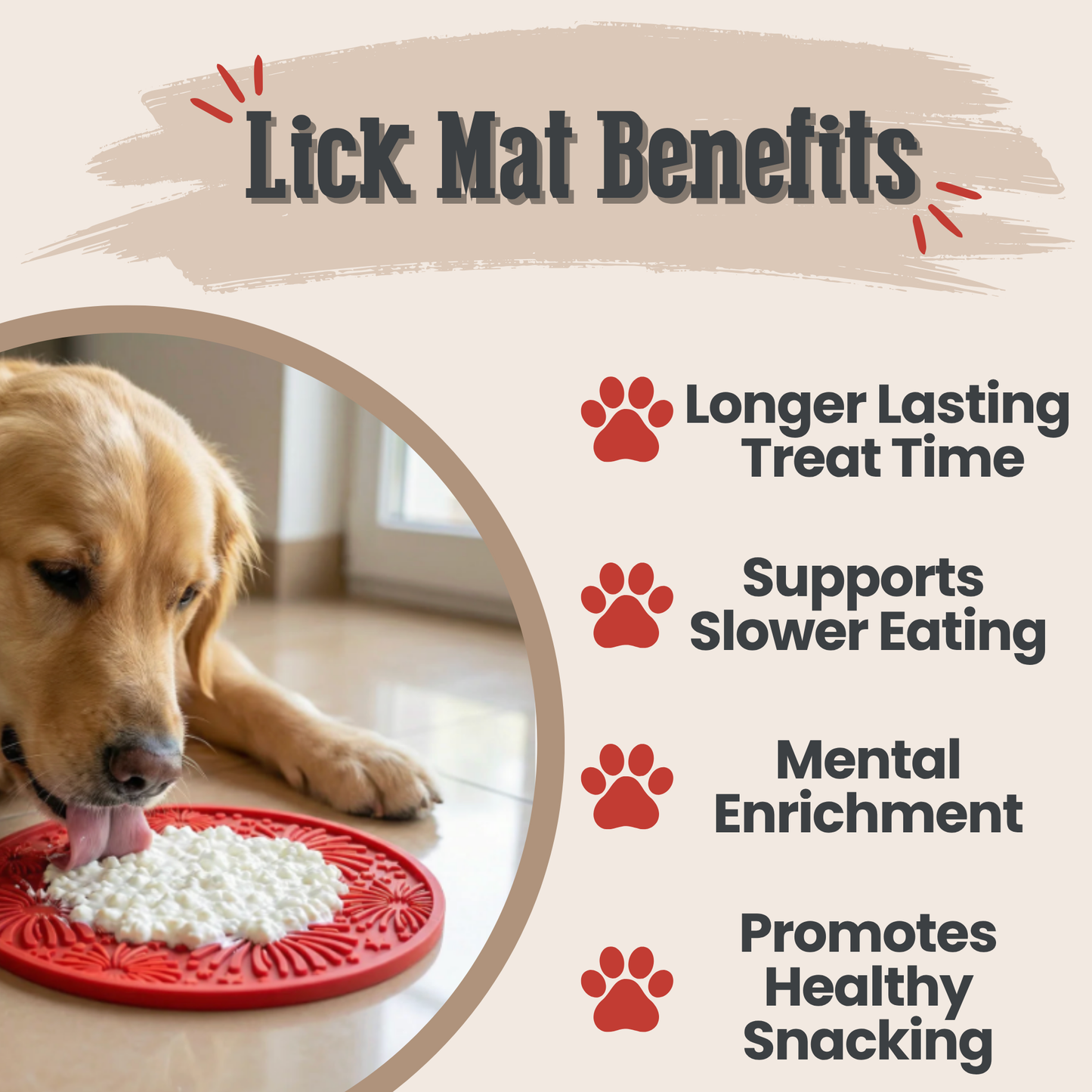 Dog Lick Mat with Suction Cups – Calming Enrichment Mat | BPA-Free | Made in USA
