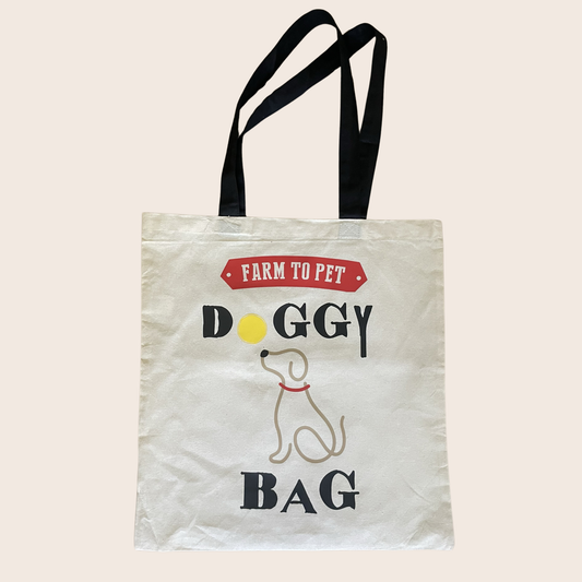 Farm to Pet "Doggie Bag" Tote – Cotton Canvas | Machine Washable | Gift for Dog Lovers