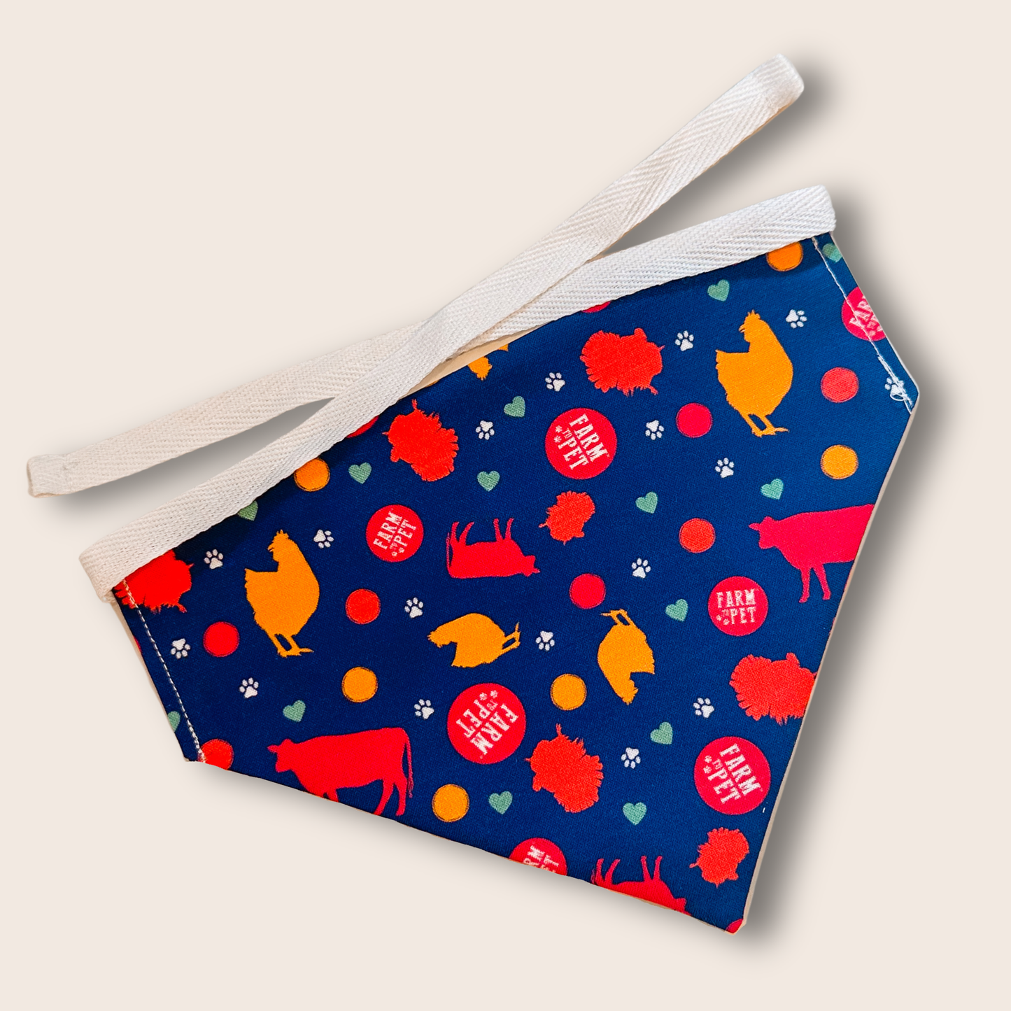 Dog Bandana – String Tie-On | 100% Cotton, Machine Washable | Made in USA | 2 Styles