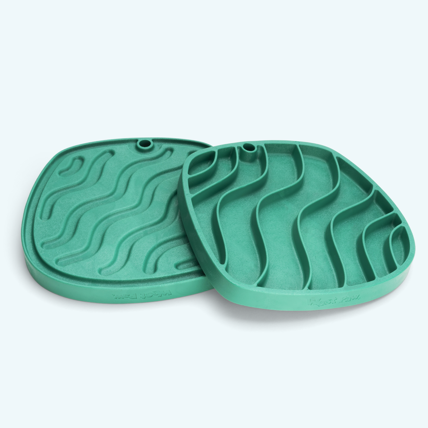 West Paw Waves Feast Mat – 2-in-1 Slow Feeder & Lick Mat | Made from Recycled Ocean Plastic