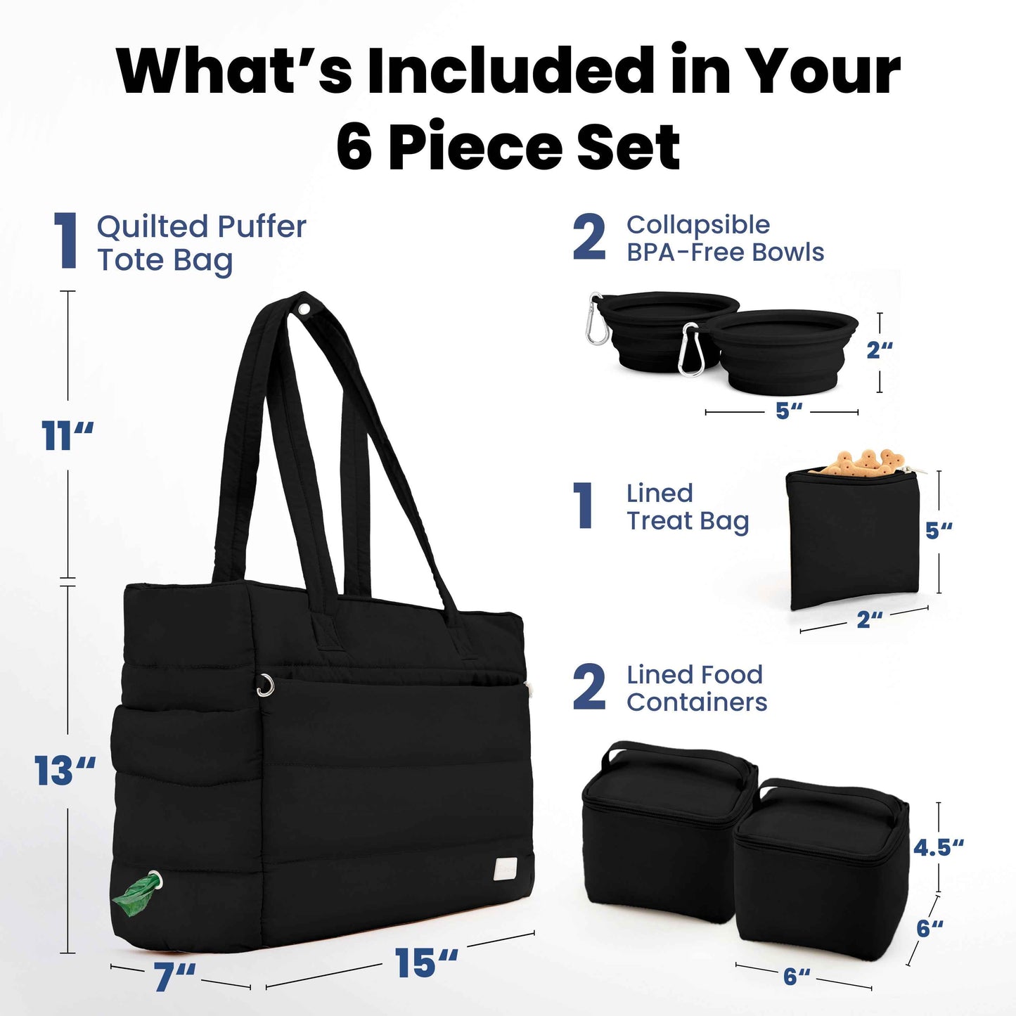 Puffer Dog Travel Bag for Dog Moms
