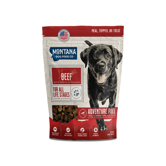 Freeze-Dried Raw Beef Dog Food – Grain-Free, Fruits & Vegetables, 6.4oz or 16oz