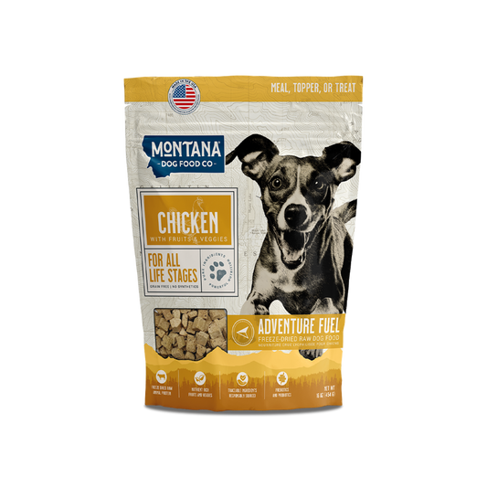 Freeze-Dried Raw Chicken Dog Food – Free-Range, Grain-Free, Fruits & Vegetables, 6.4oz or 16oz