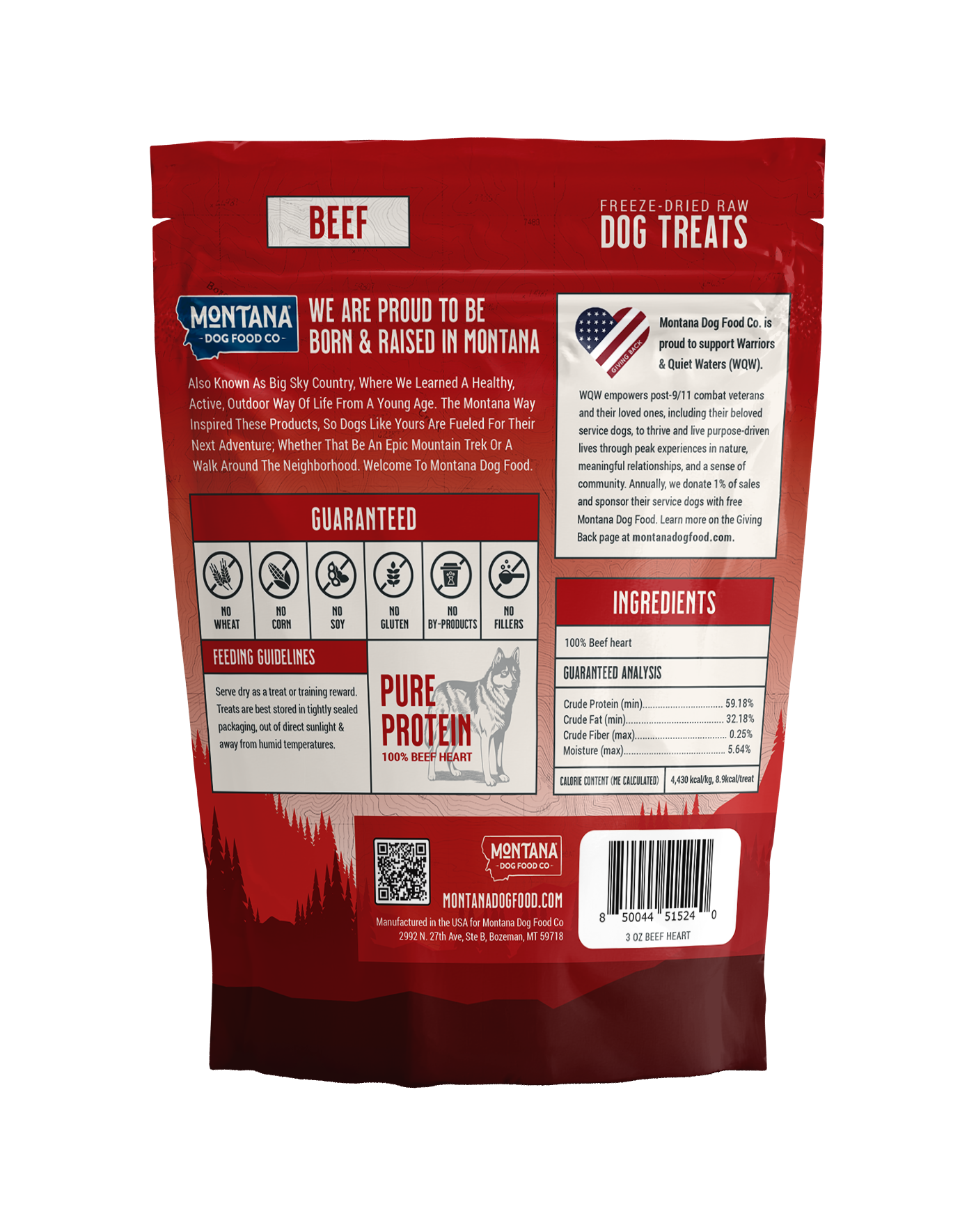 Freeze-Dried Beef Heart Dog Treats – Raw, Single Ingredient, 3oz