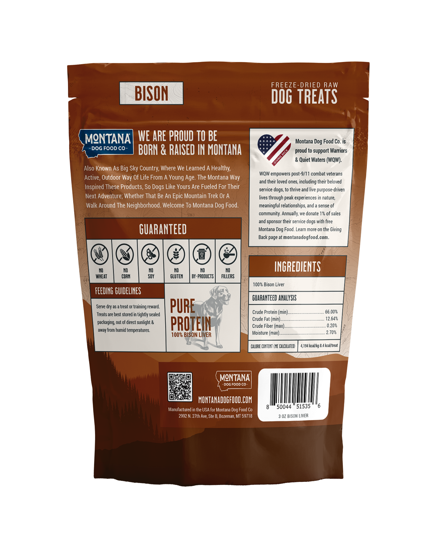 Freeze-Dried Bison Liver Dog Treats – Raw, Single Ingredient, 3oz