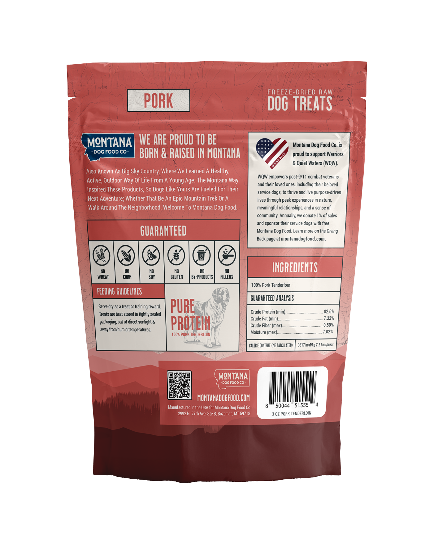 Freeze-Dried Pork Tenderloin Dog Treats – Raw, Single Ingredient, 3oz