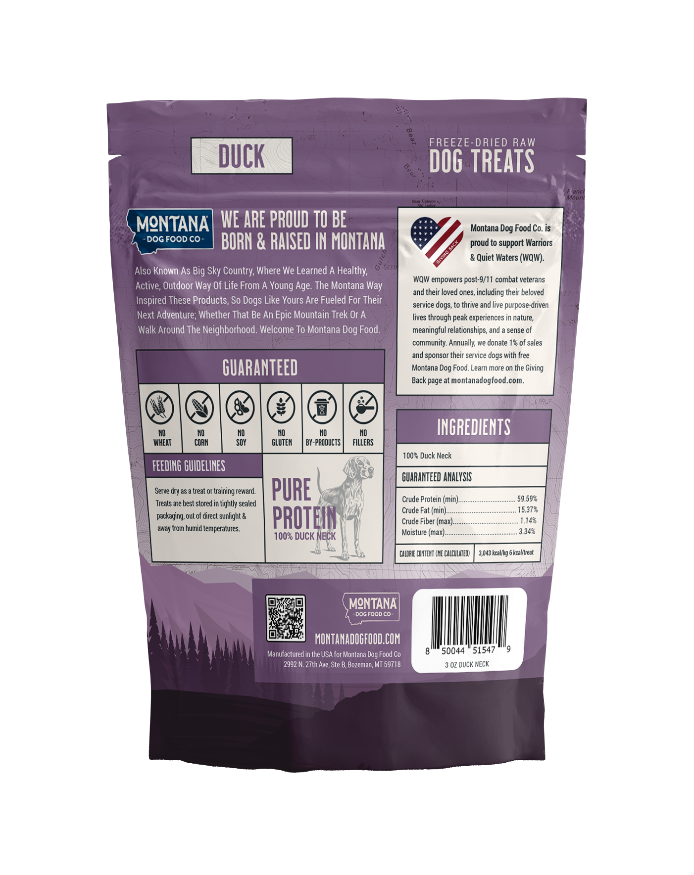 Freeze-Dried Duck Dog Treats – Raw, Single Ingredient, Novel Protein, 3oz