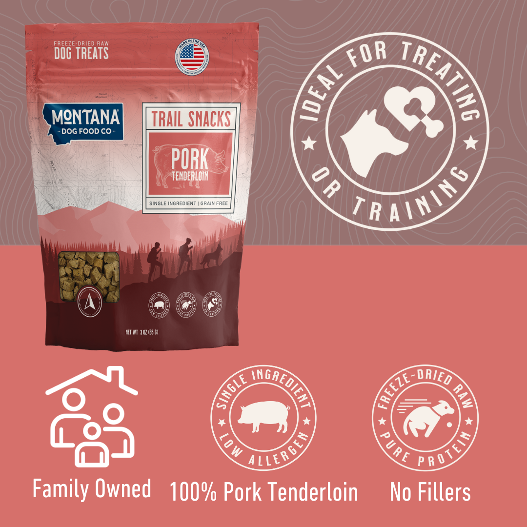 Freeze-Dried Pork Tenderloin Dog Treats – Raw, Single Ingredient, 3oz