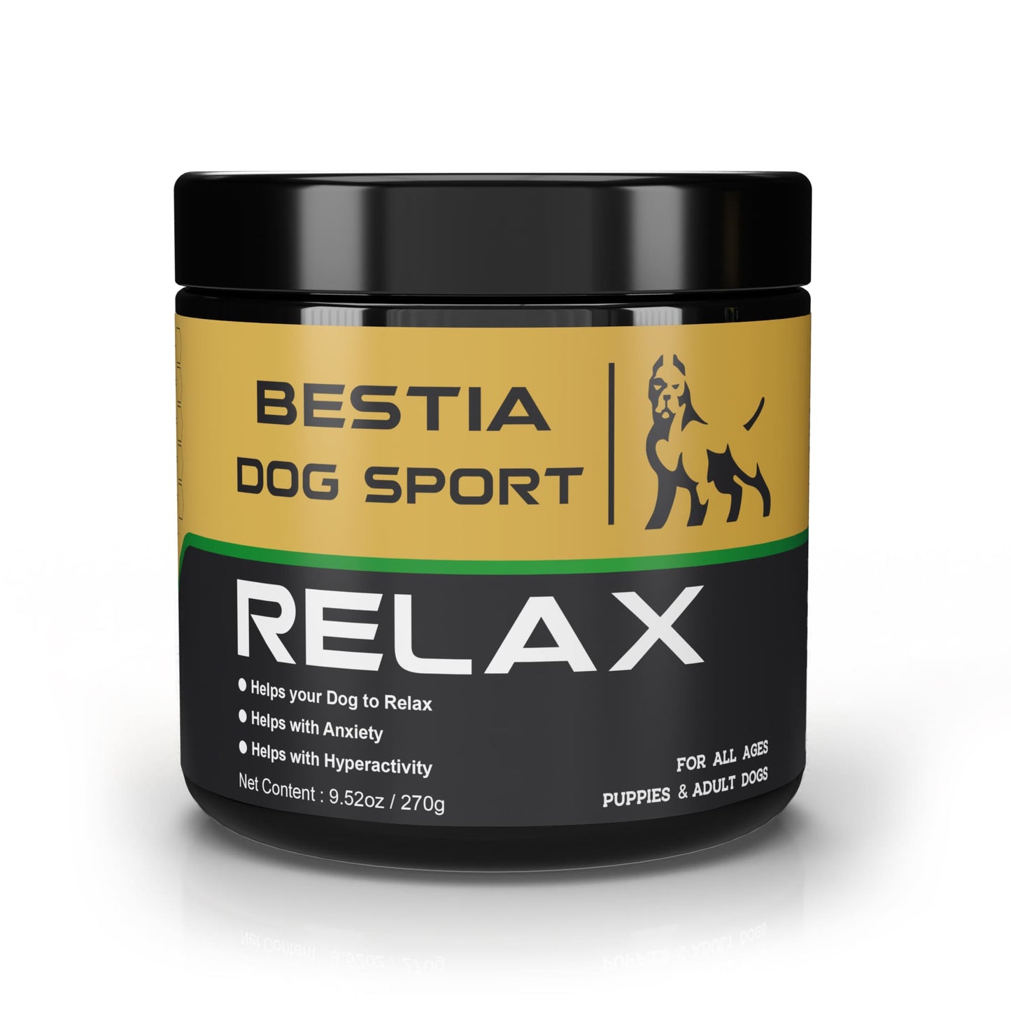 BESTIA Dog Sport Relax Dog Supplement – Calming & Anxiety Relief Chews for Dogs