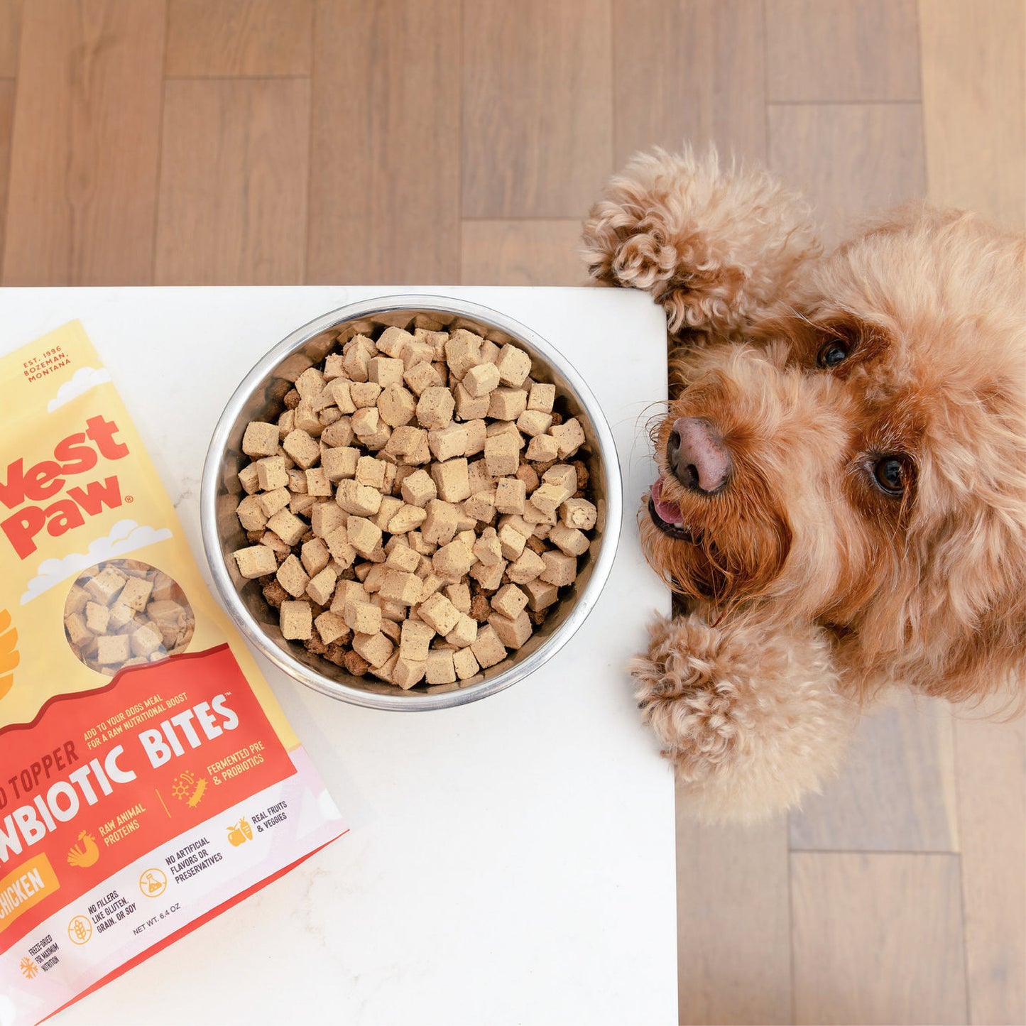 West Paw Rawbiotic Bites Chicken Dog Food Topper – Raw Protein, Probiotics & Real Veggies