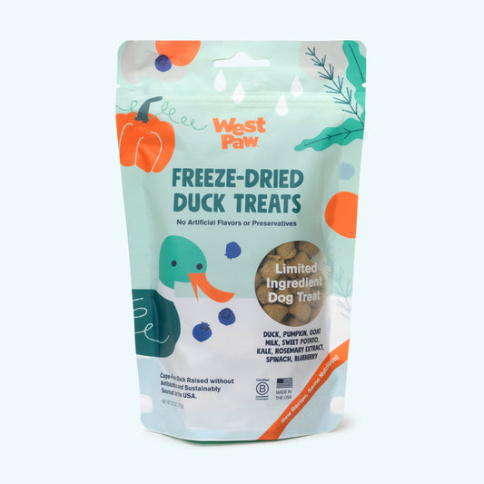 West Paw Duck with Superfood Dog Treats – Freeze-Dried Raw | Probiotic & Nutrient-Dense | 2.5 oz