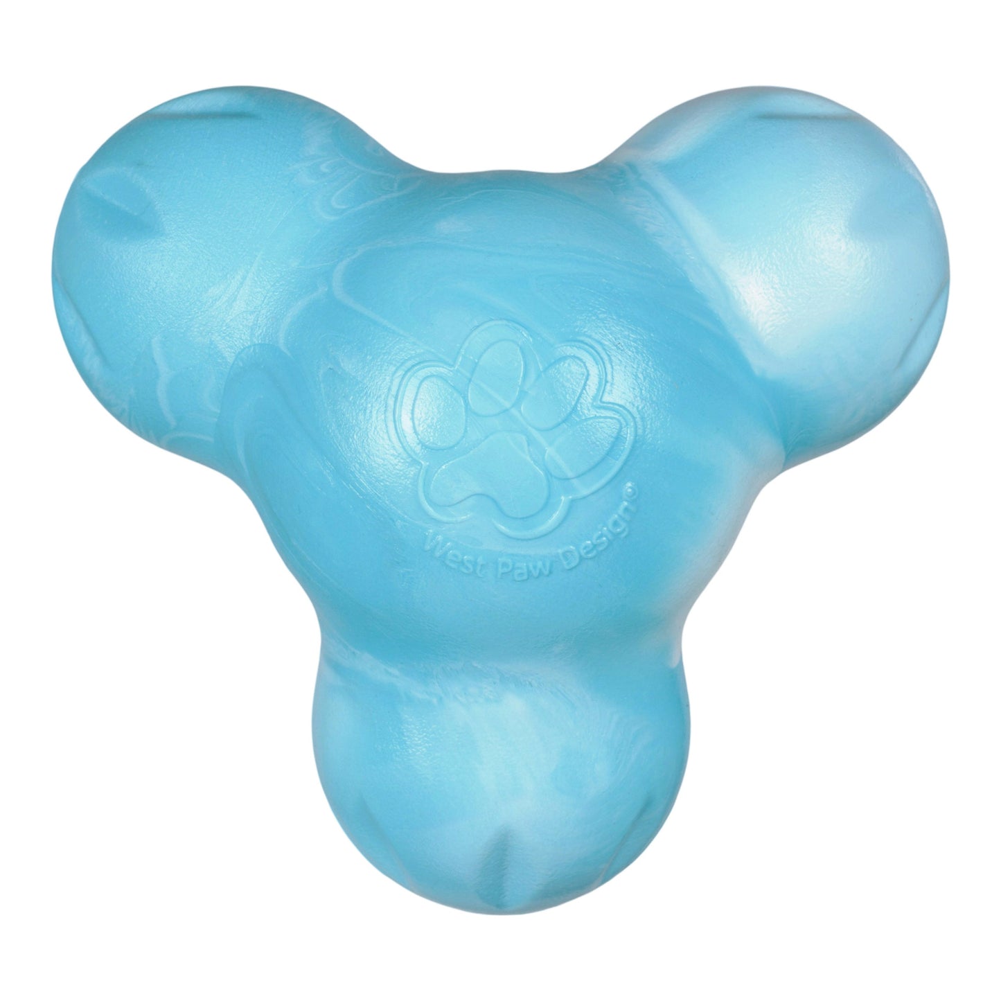 West Paw Tux Dog Treat Toy – Aqua Swirl | Toughest Treat Toy for Power Chewers