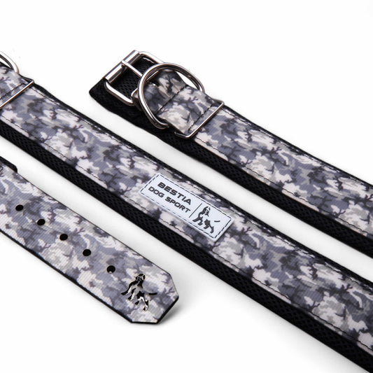 BESTIA Dog Sport Collar – Grey Camo Ultra Heavy-Duty Training Collar