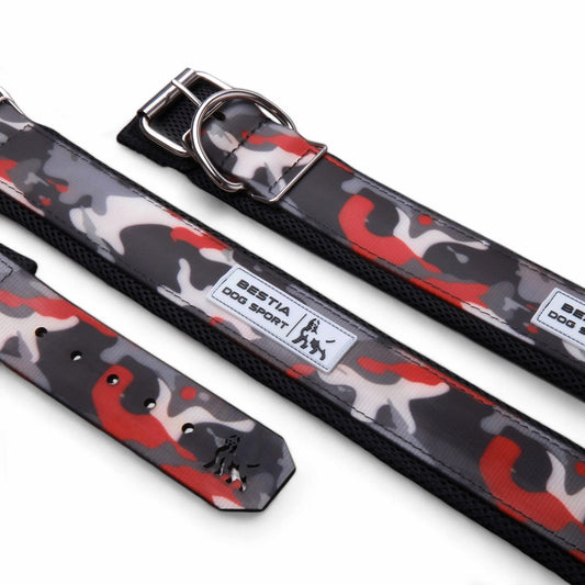 BESTIA Dog Sport Collar – Red Camo Ultra Heavy-Duty Training Collar
