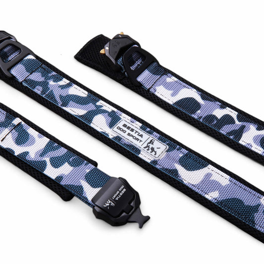 BESTIA Dog Sport Fast Release Collar – 2-Inch Ultra Heavy-Duty Grey Camo