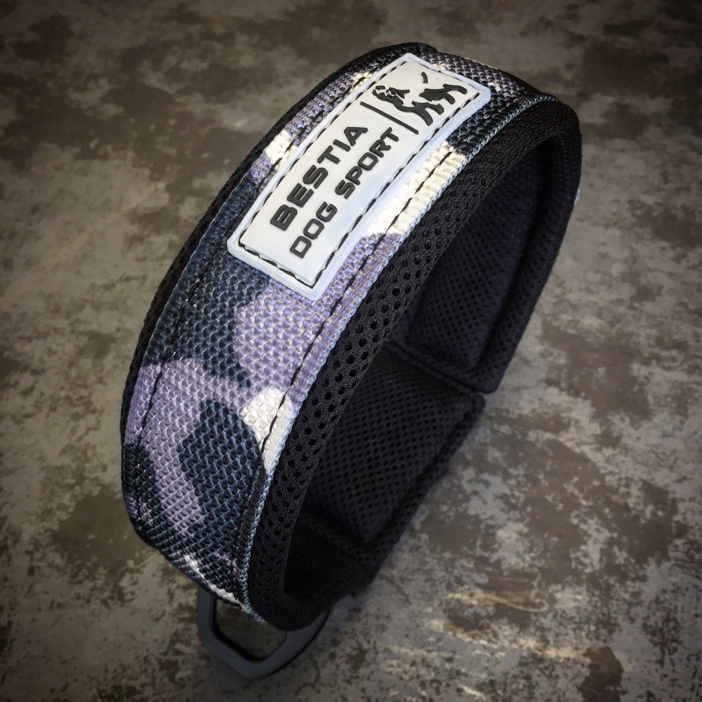 BESTIA Dog Sport Fast Release Collar – 2-Inch Ultra Heavy-Duty Grey Camo