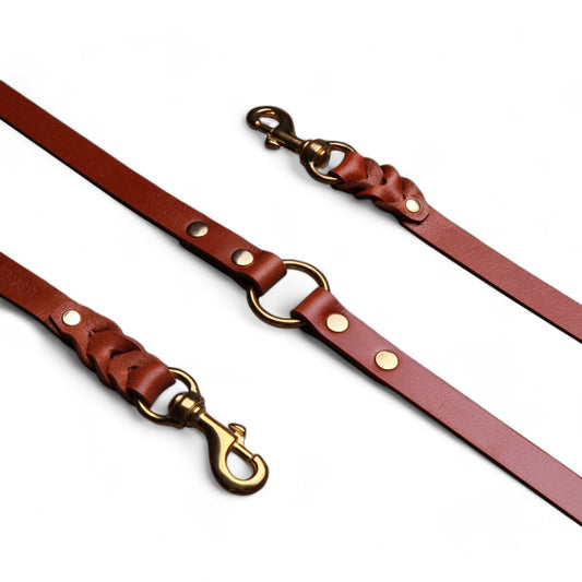 BESTIA Dog Sport Heavy Coupler – Premium Buffalo Leather Double-Dog Leash Coupler
