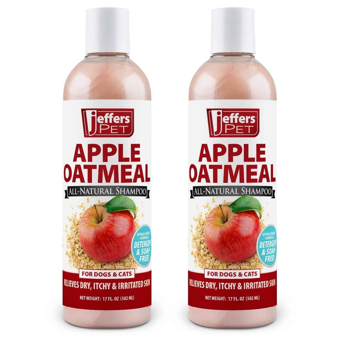 Jeffers Pet Apple Oatmeal All-Natural Hypoallergenic Dry Skin Shampoo for Dogs and Cats