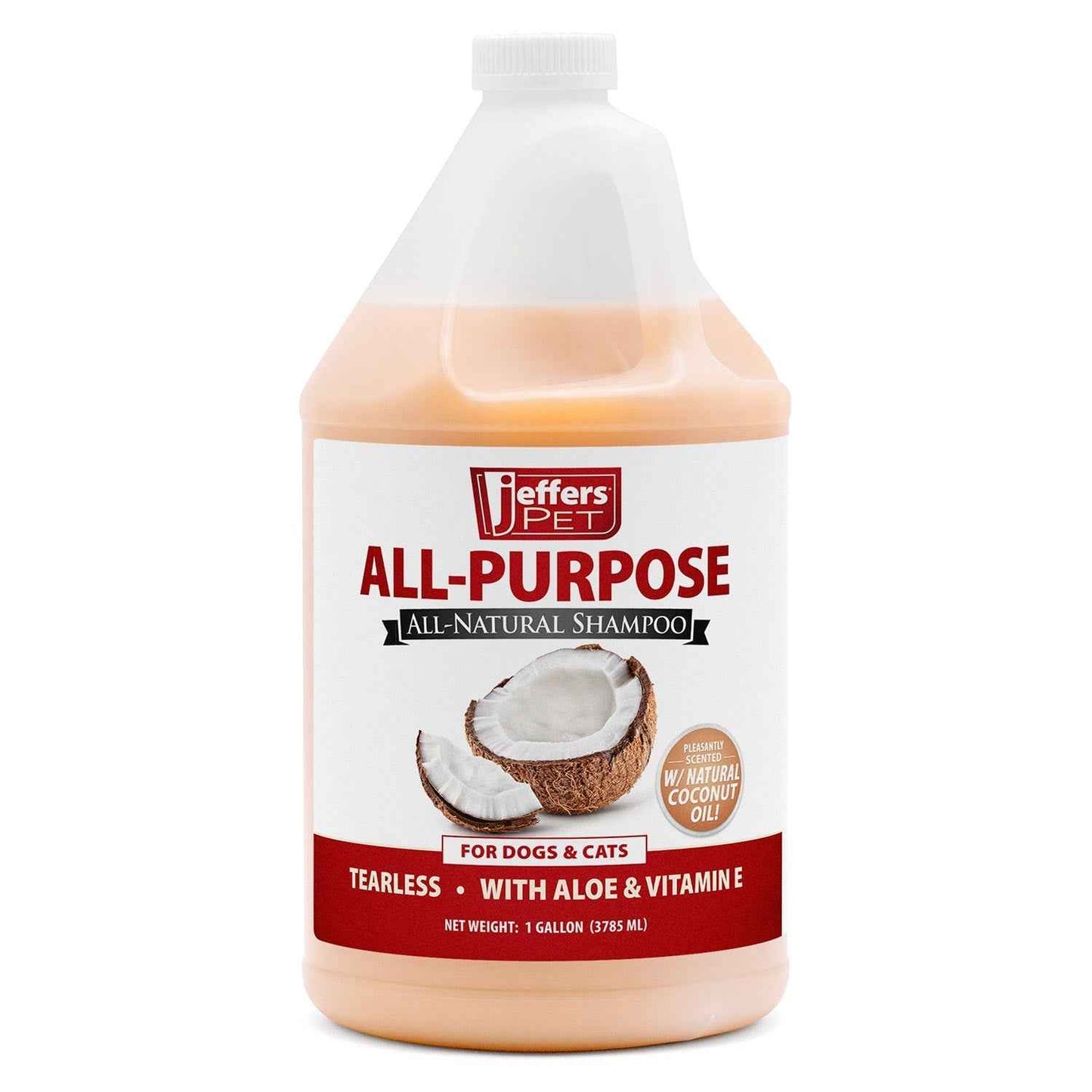Jeffers Pet Tearless All-Purpose All-Natural Coconut Oil Shampoo for Dogs & Cats