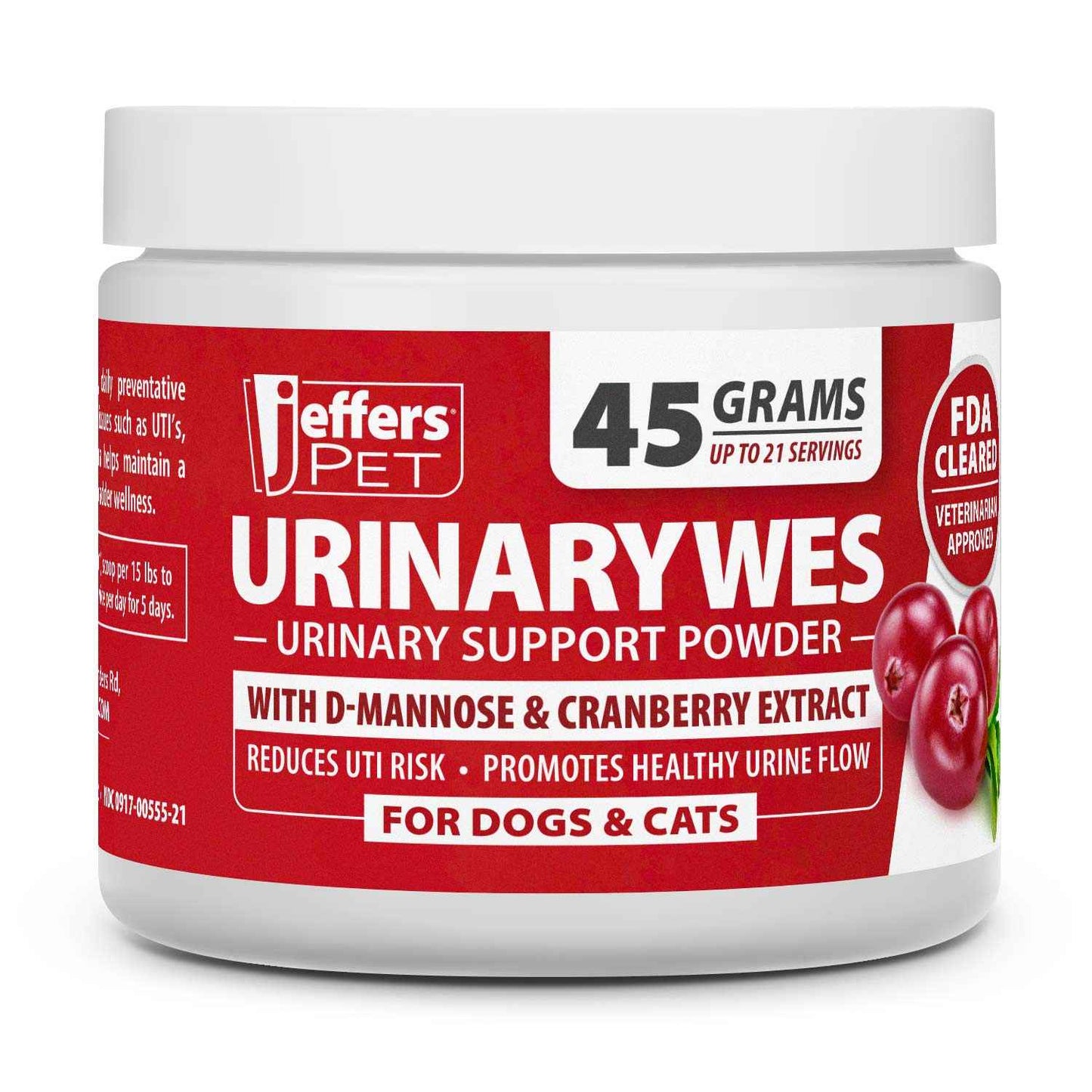 Jeffers UrinaryWes Urinary Support Powder with D-Mannose for Dogs & Cats