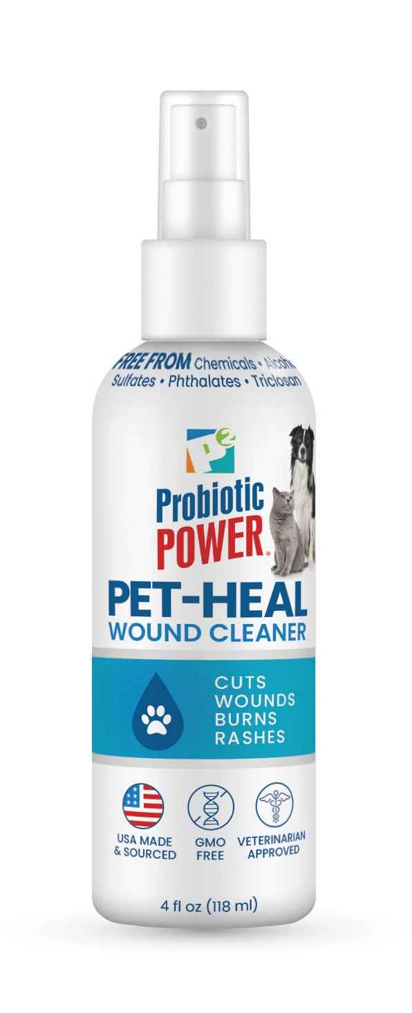 Pet-Heal Probiotic Wound Cleaner for Dogs & Cats, 4 oz – Veterinarian Approved, All-Natural, Organic, Vegan, Eco-Friendly, GMO-Free, Allergy-Free, Kid-Safe