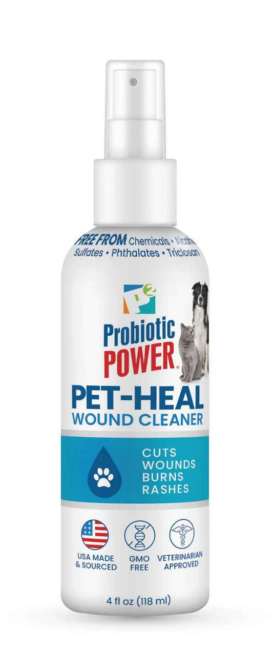 Pet-Heal Probiotic Wound Cleaner for Dogs & Cats, 4 oz – Veterinarian Approved, All-Natural, Organic, Vegan, Eco-Friendly, GMO-Free, Allergy-Free, Kid-Safe