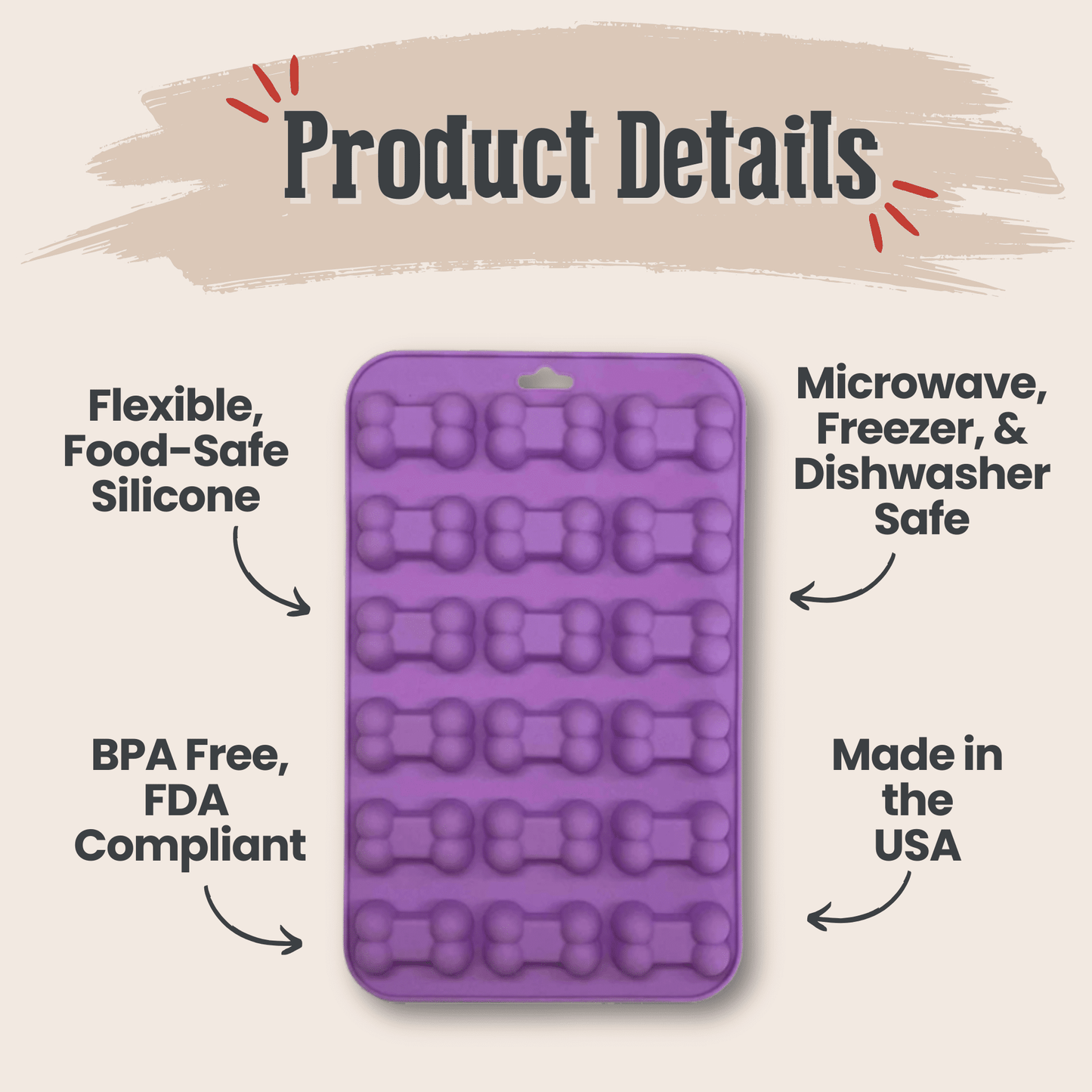 SodaPup Silicone Dog Treat Molds – DIY Jelly, Frozen & Lickable Treats | 4 Styles