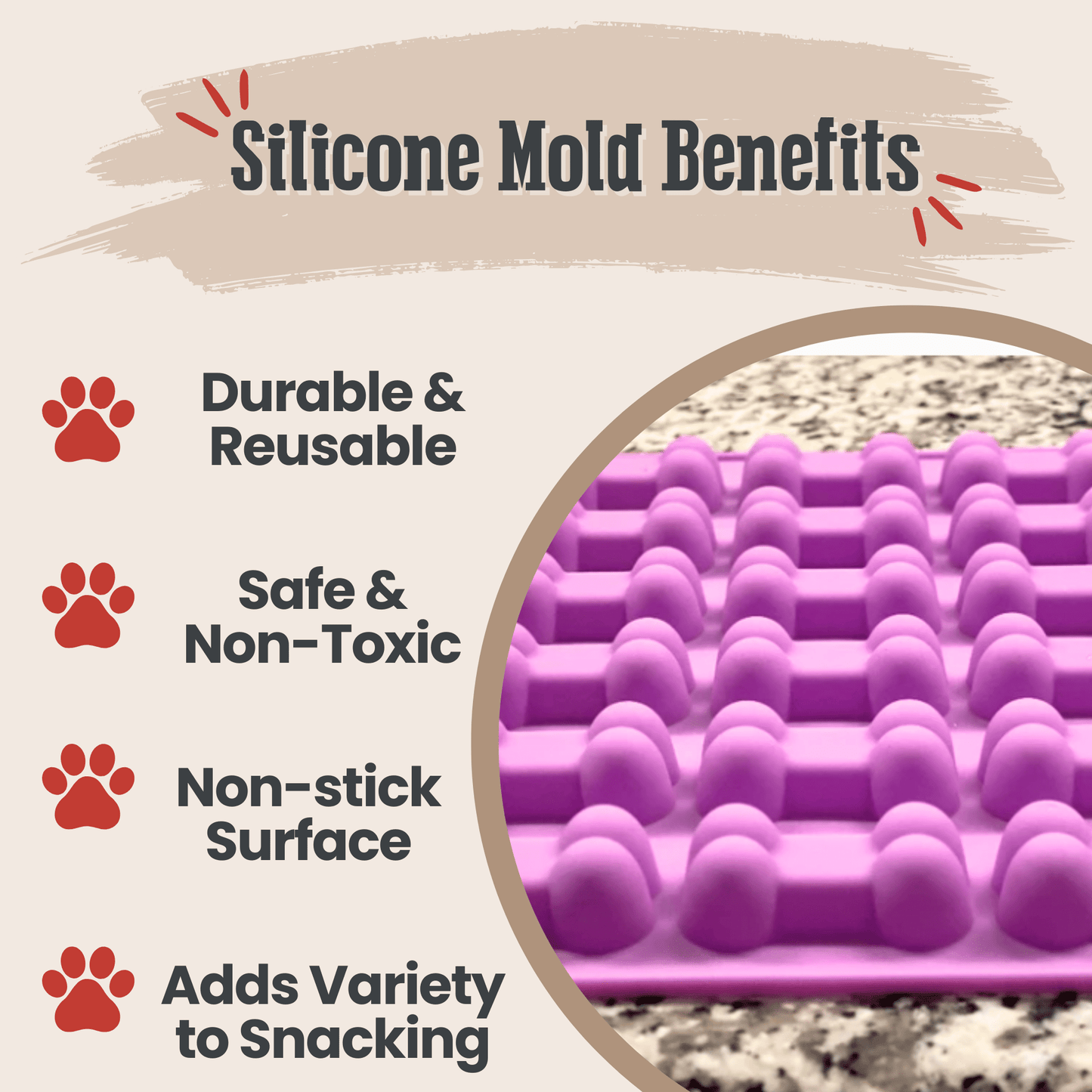 SodaPup Silicone Dog Treat Molds – DIY Jelly, Frozen & Lickable Treats | 4 Styles